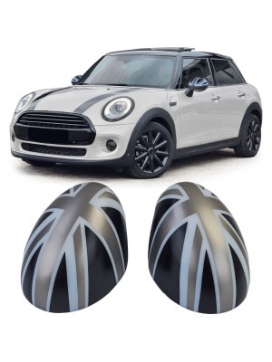 Kryty zrcátek Mini One/Cooper F54/F55/F56/F57 (2013-2018) - šedo-černé